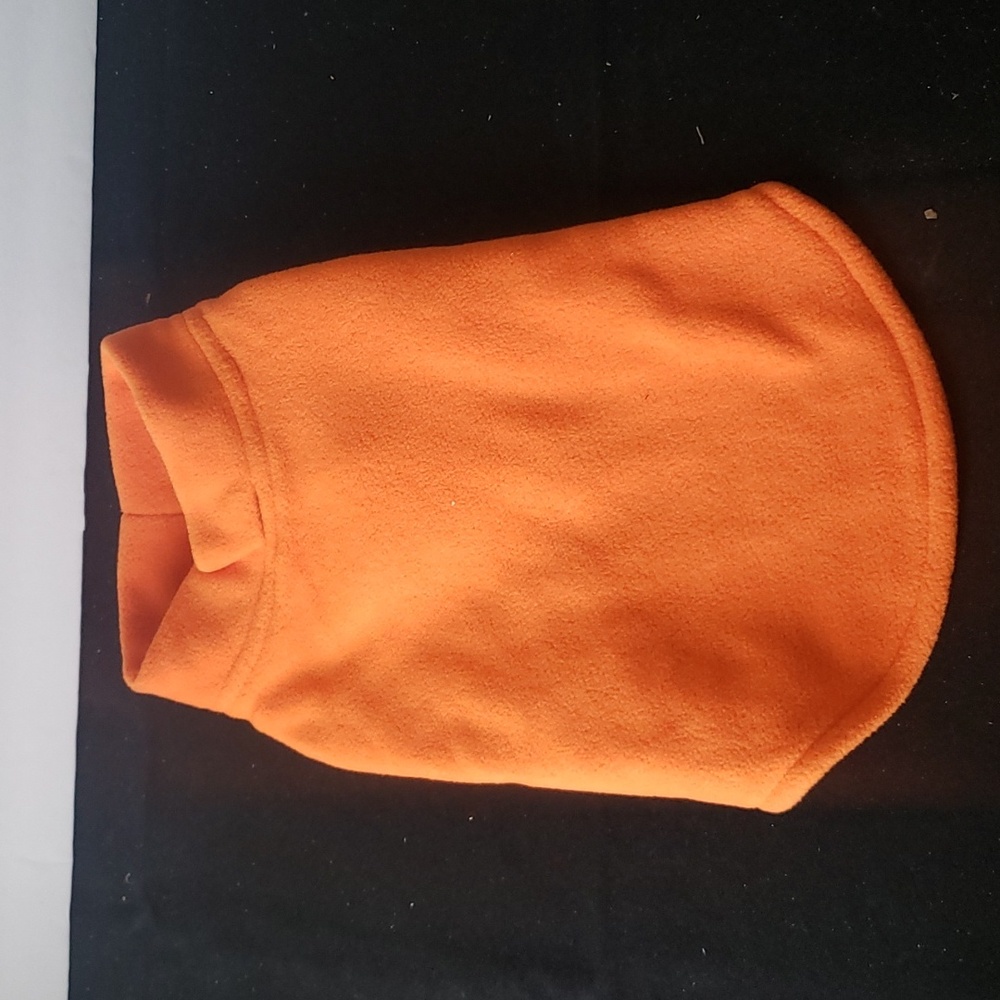 🤯3/$12 Orange Fleece Sweater Dog Cat Size Small